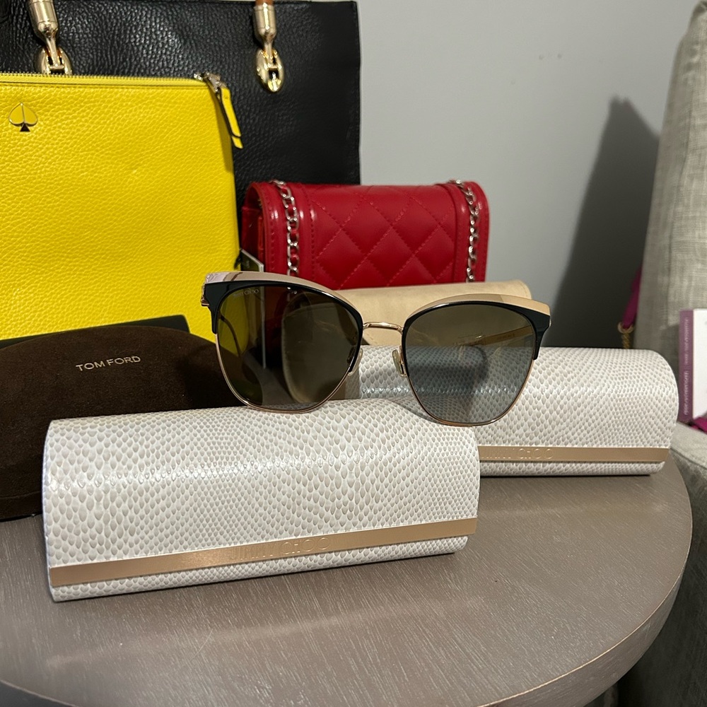 Jimmy Choo Black and Gold Sunglasses